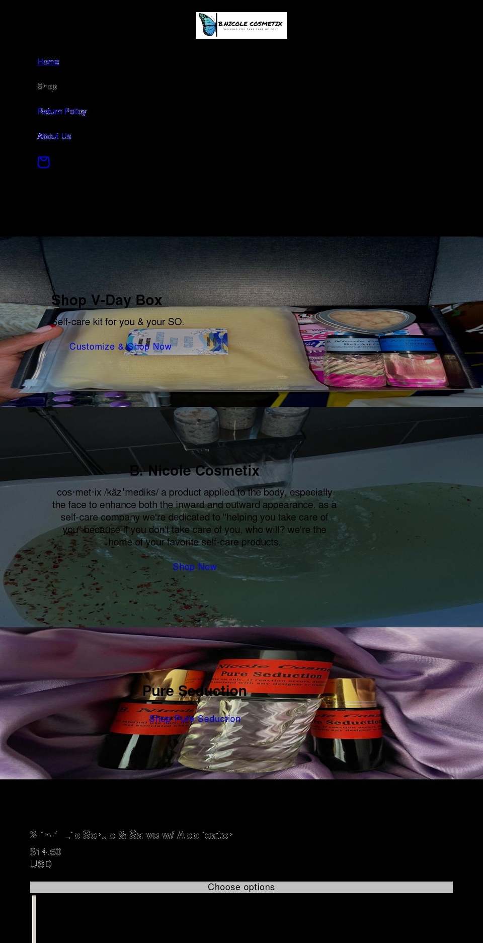 bnicolecosmetix.com shopify website screenshot