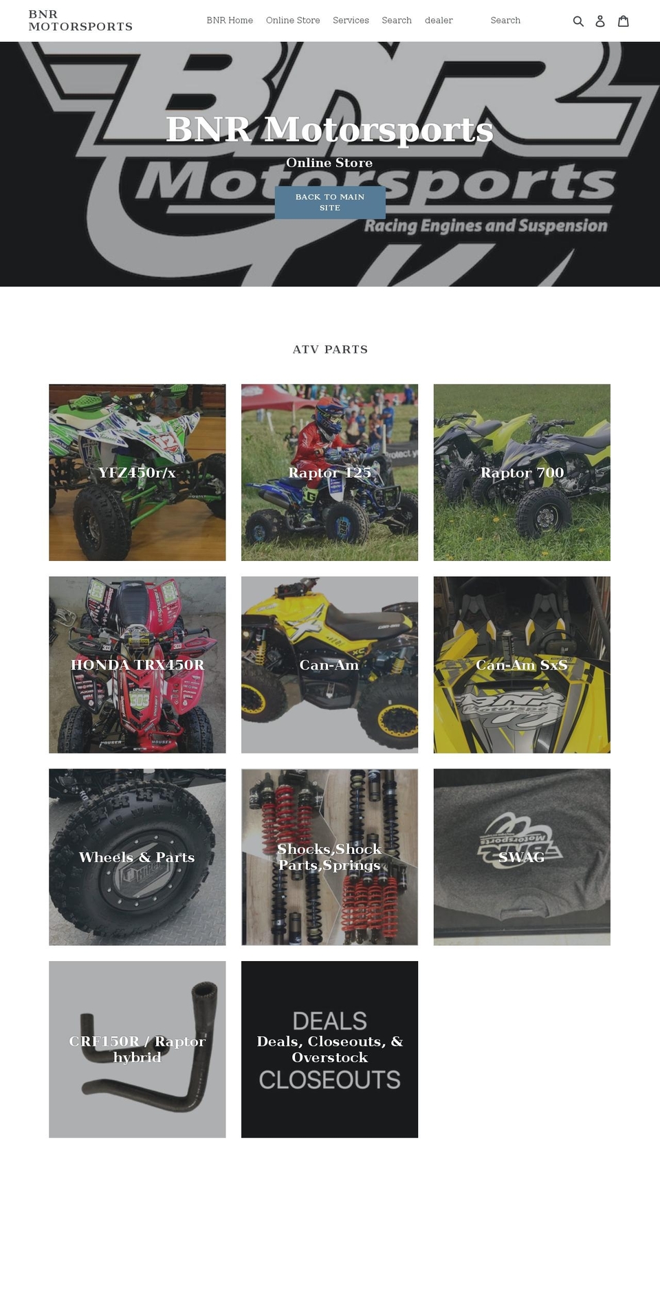 bnr-motorsports.myshopify.com shopify website screenshot