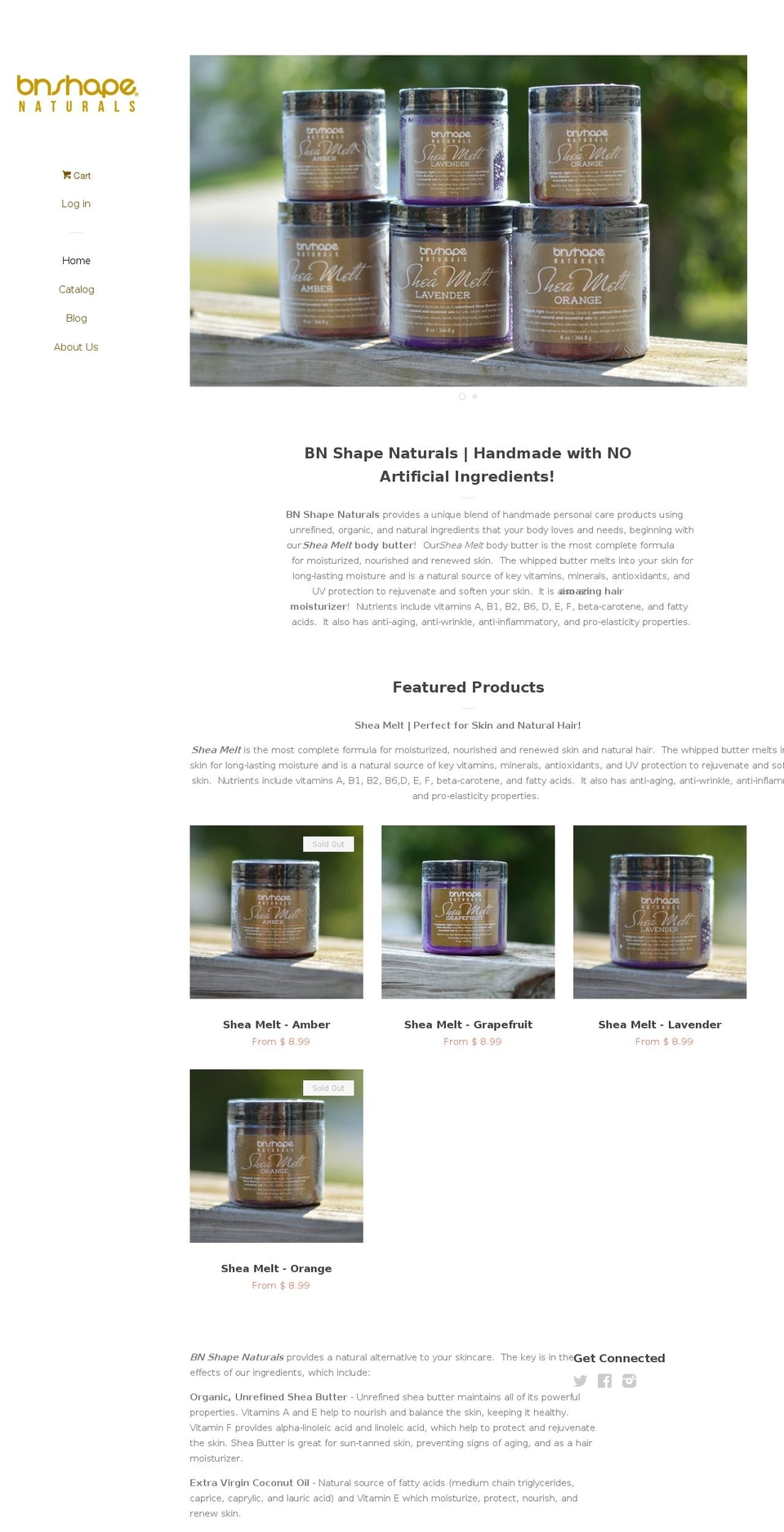 bnshapenaturals.com shopify website screenshot