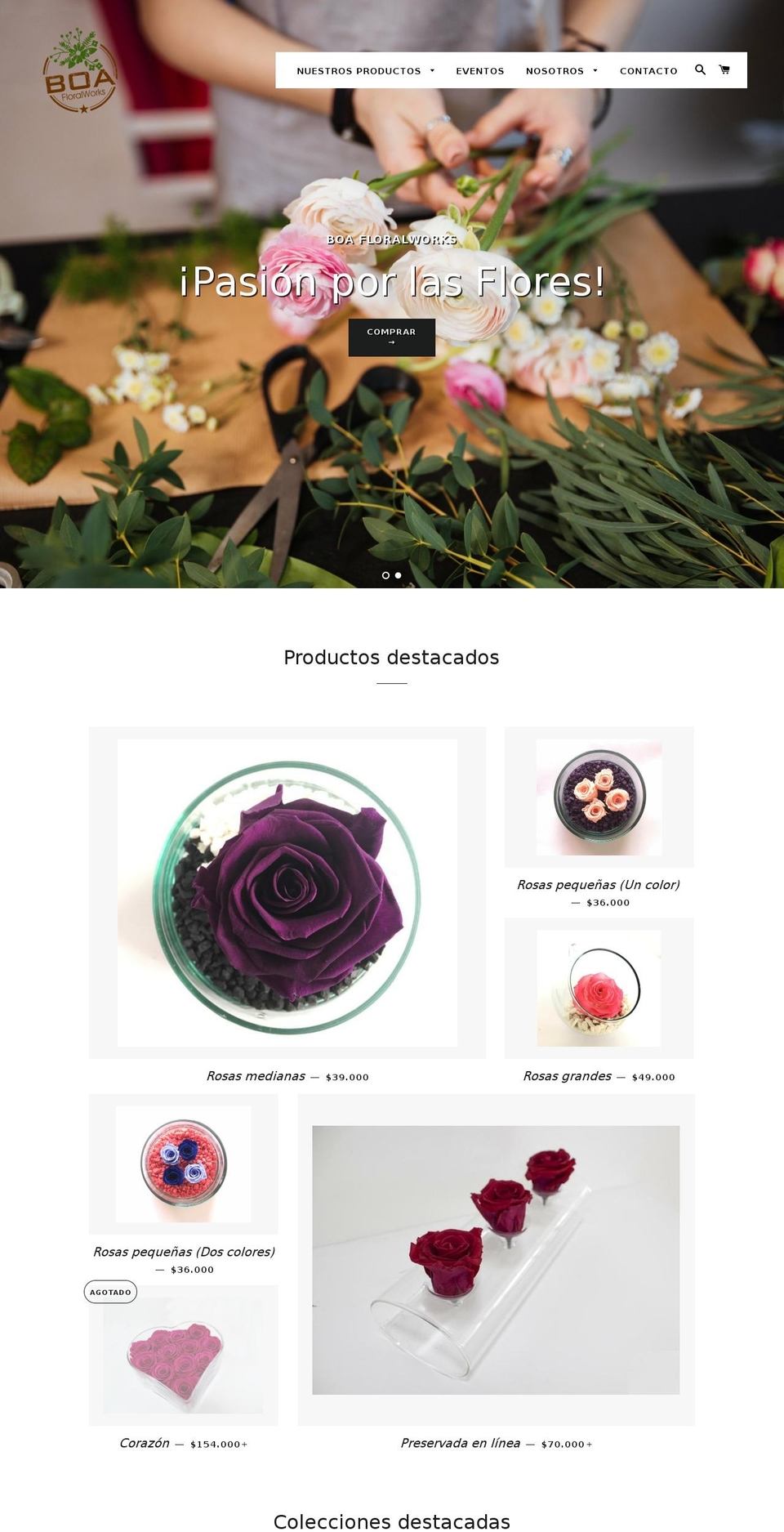 boafloralworks.com — Shopify storefront screenshot