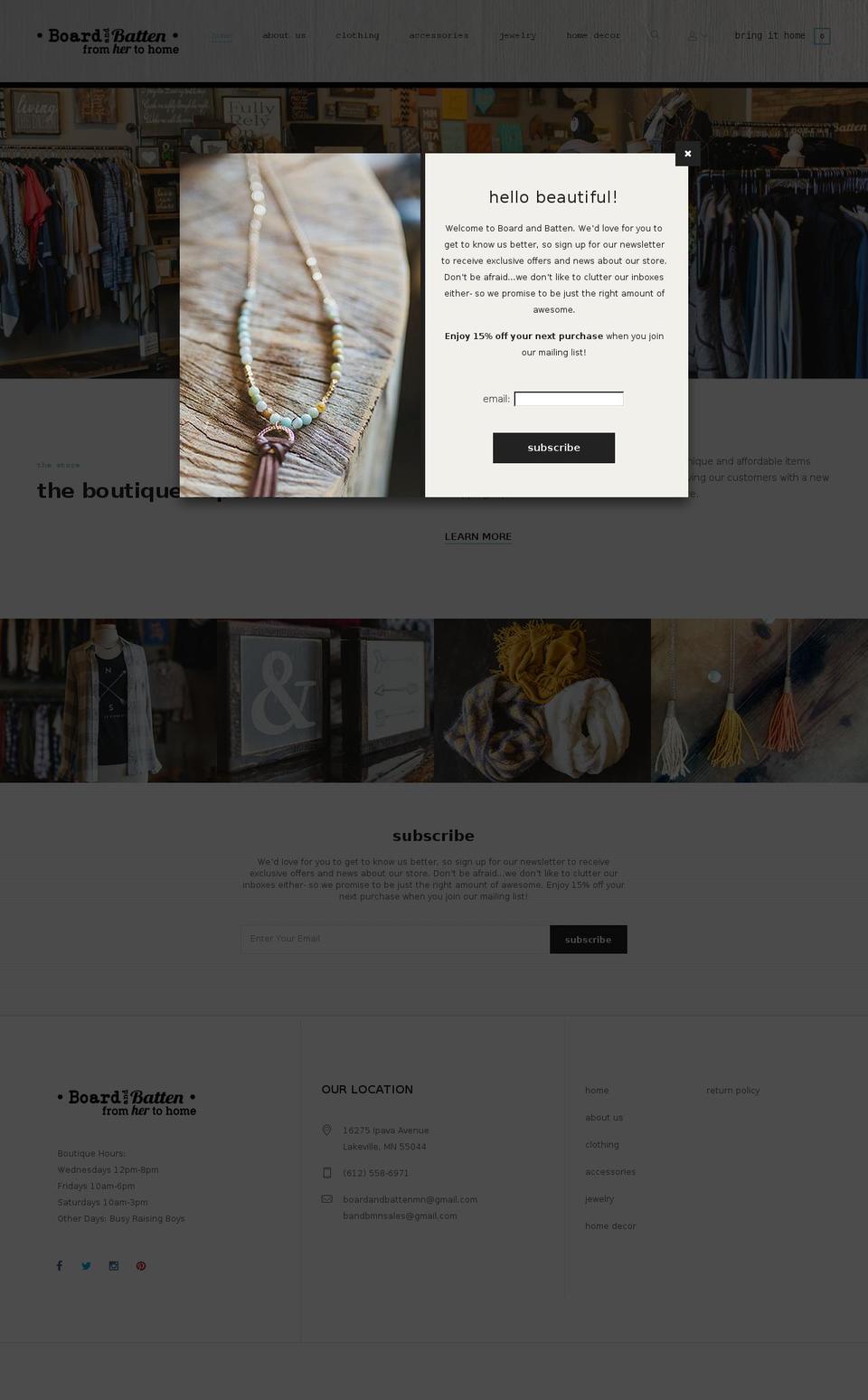 boardandbattenmn.com shopify website screenshot