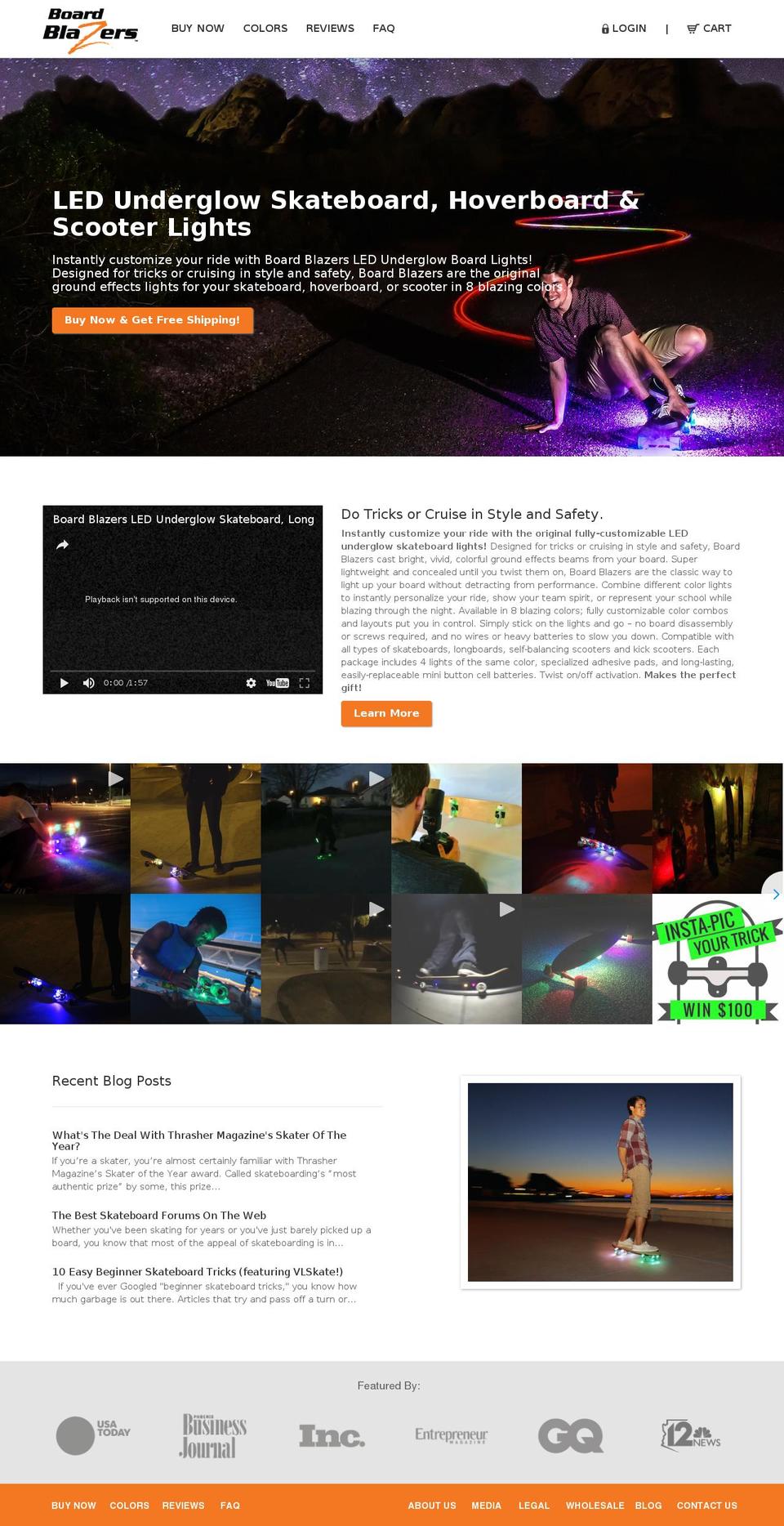 boardblazer.com shopify website screenshot