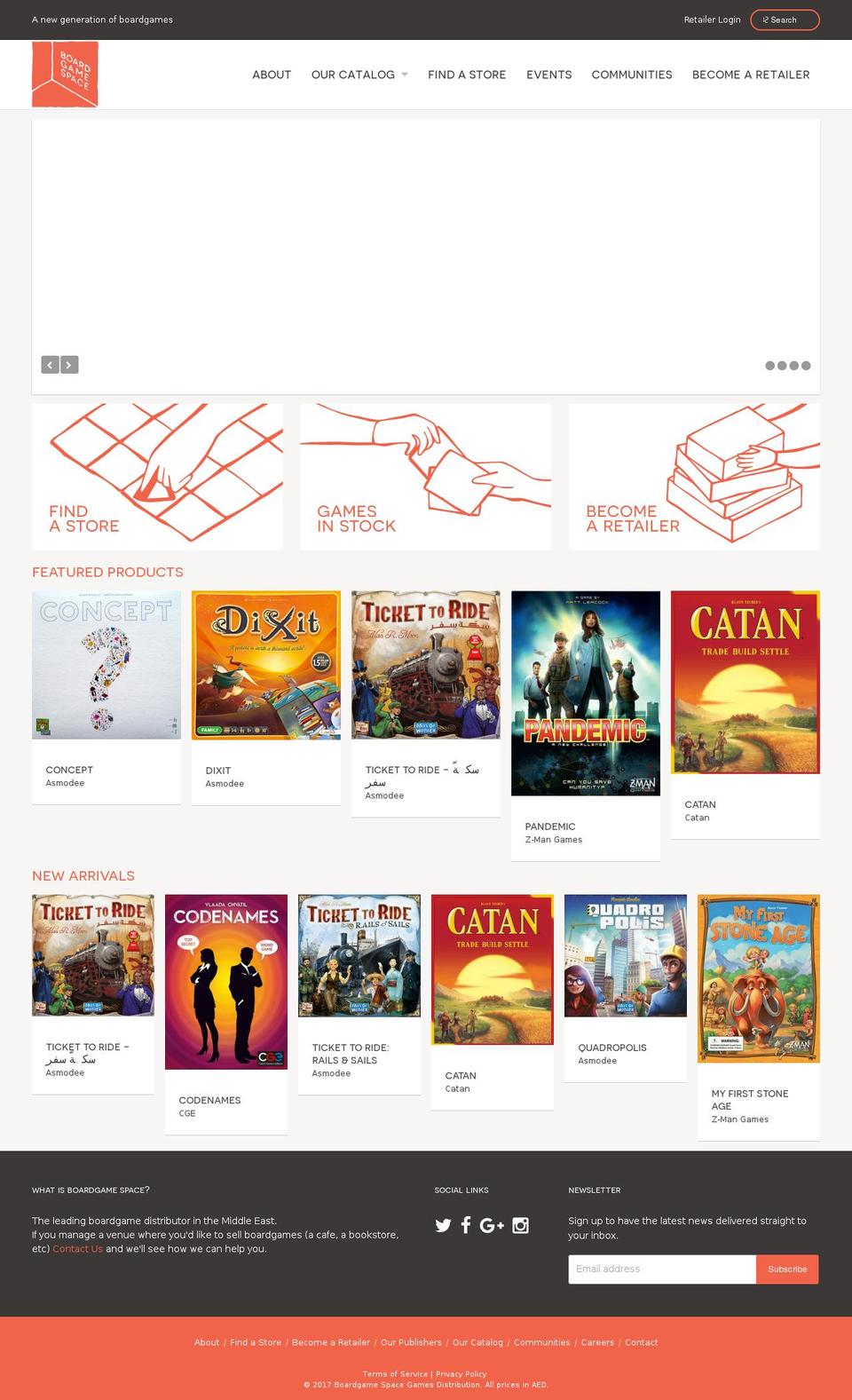 Boardgame Space Shopify theme site example boardgamecafe.com