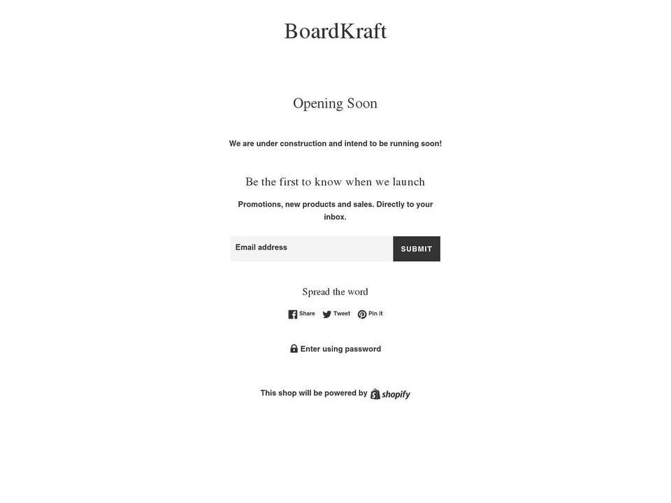 boardkraft.com shopify website screenshot