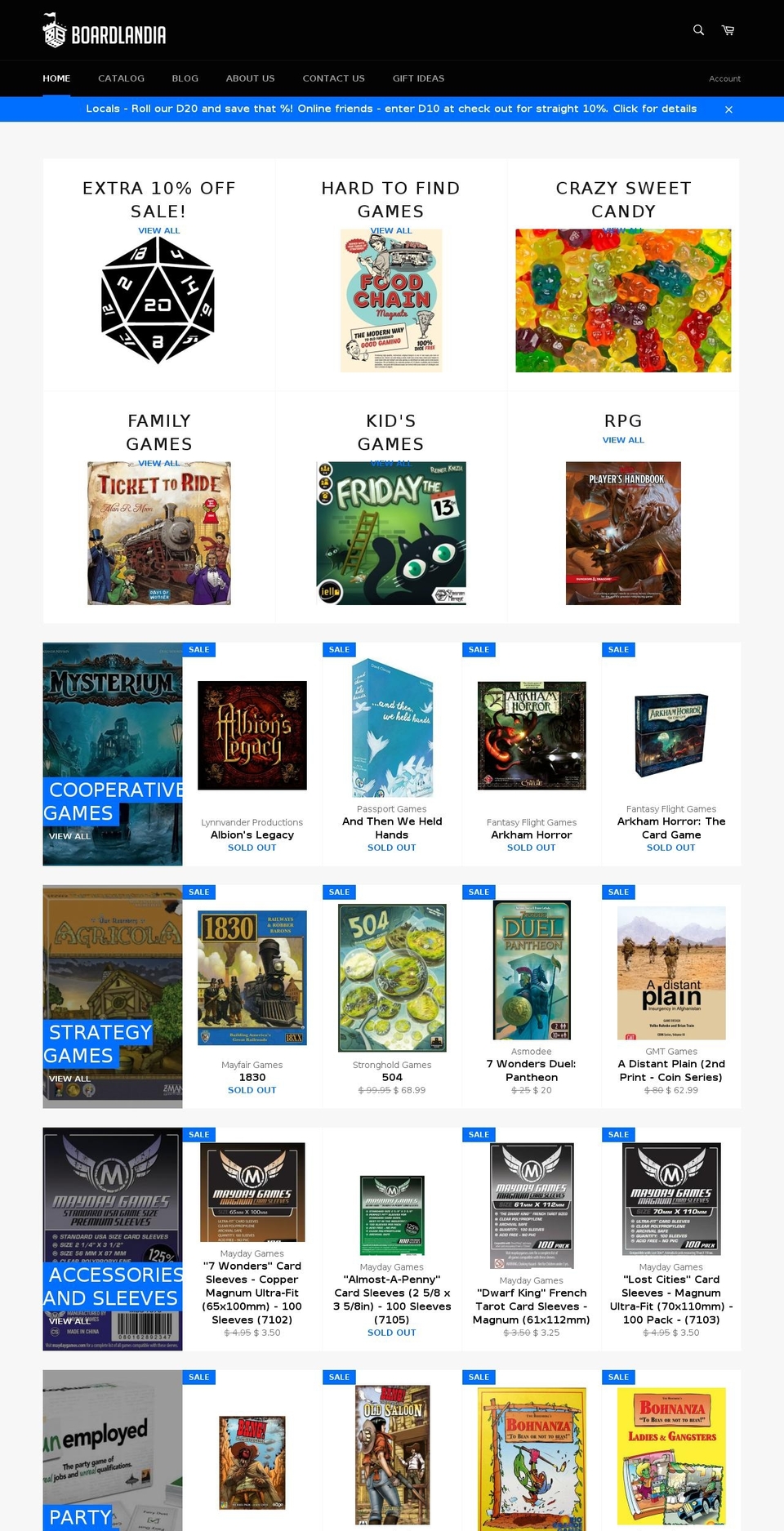 boardlandia.com shopify website screenshot