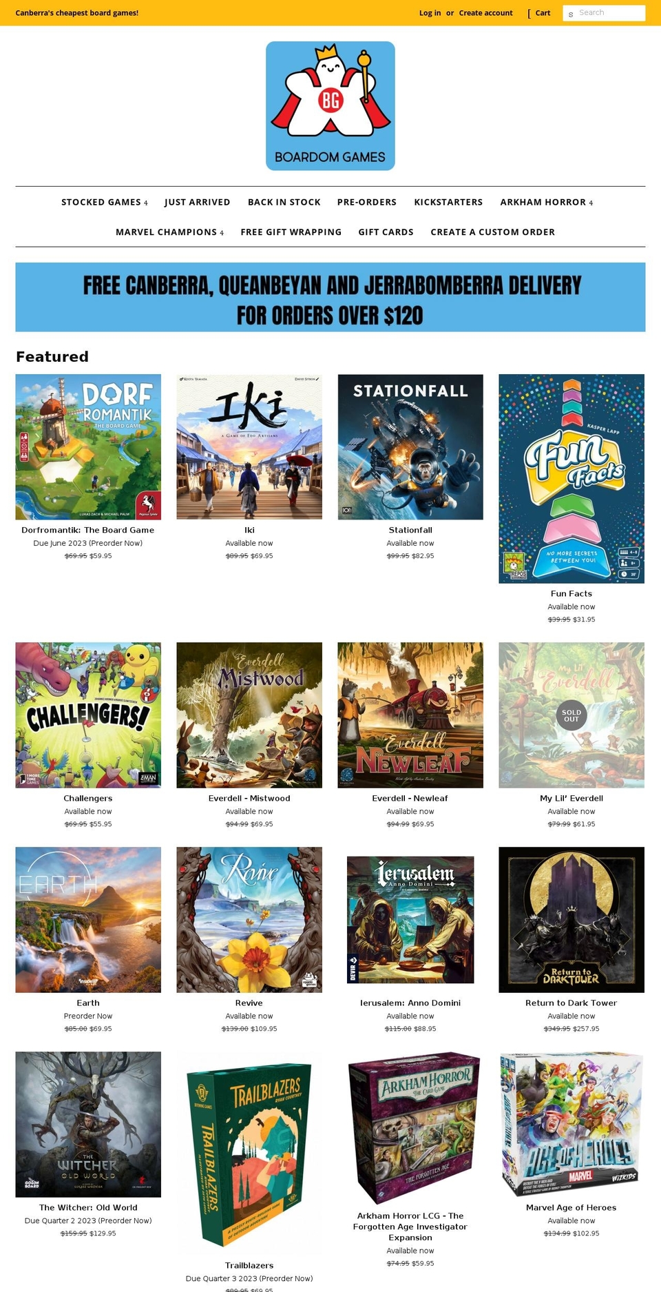 boardom.com.au shopify website screenshot