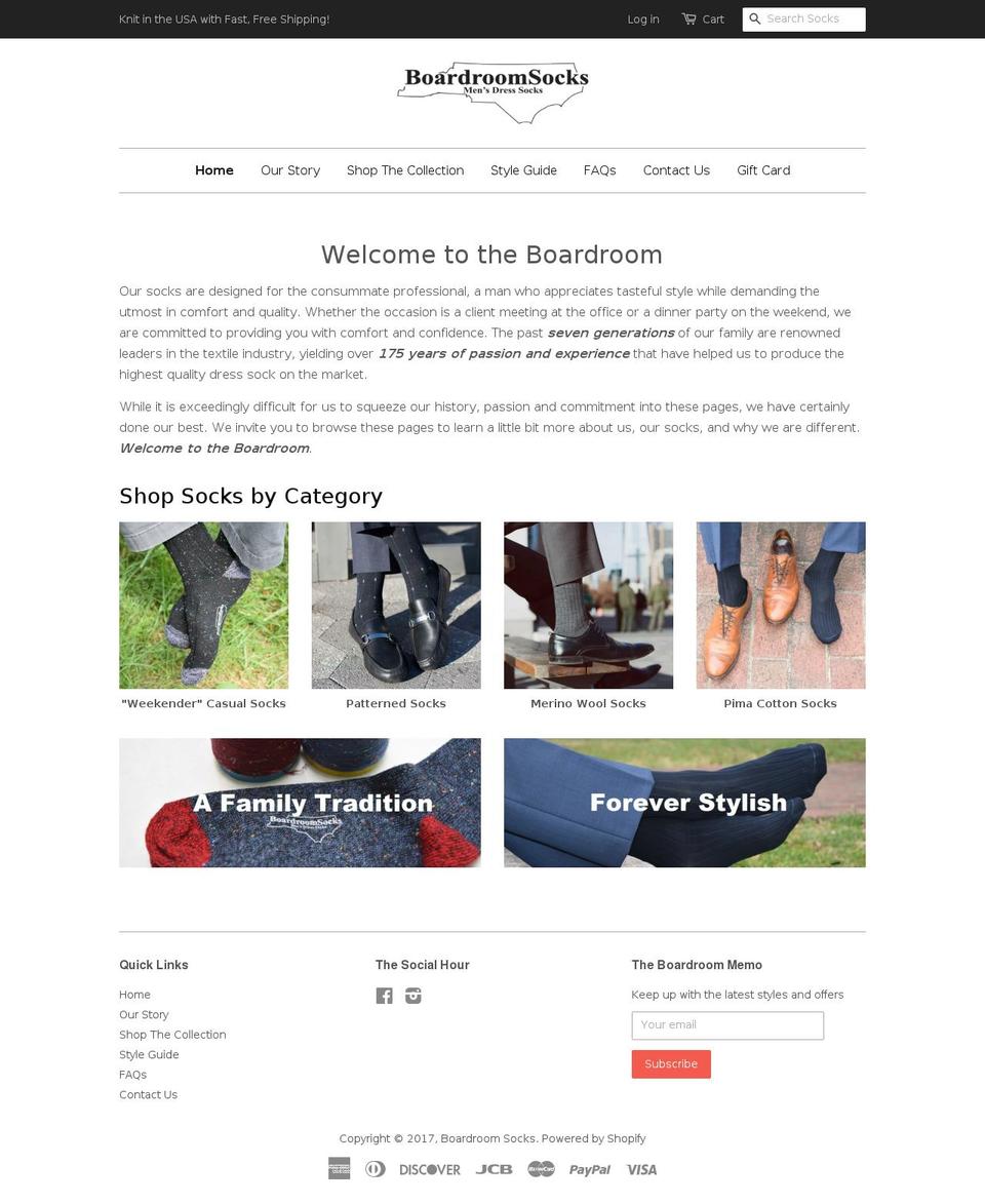 boardroomsocks.com shopify website screenshot