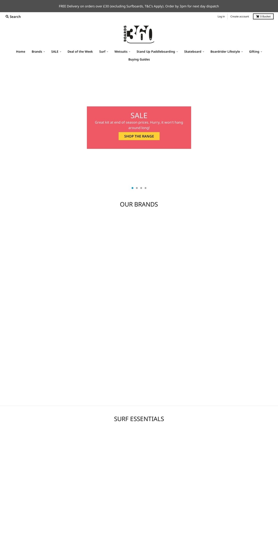 boards360.com shopify website screenshot