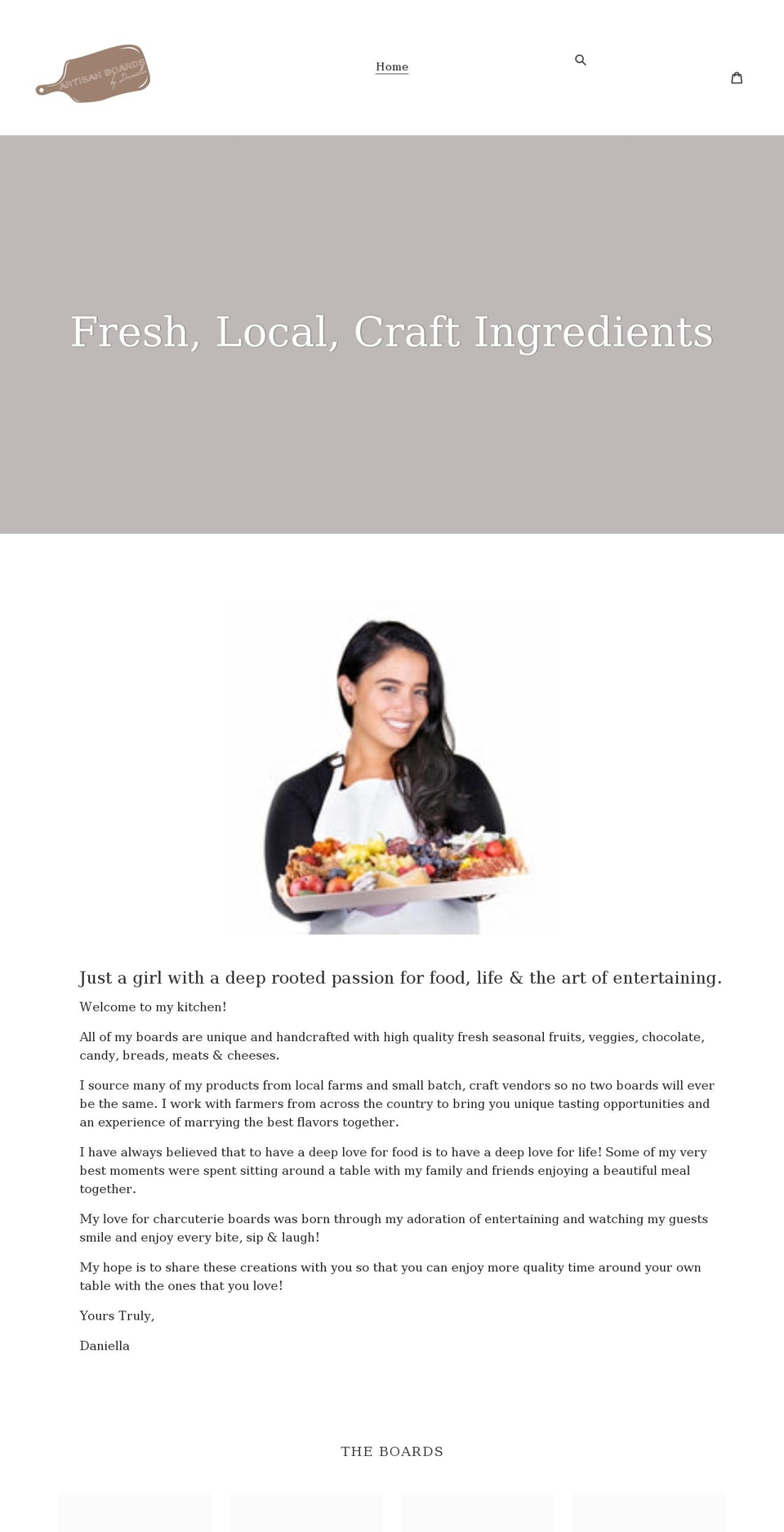 boardsbydaniella.com shopify website screenshot