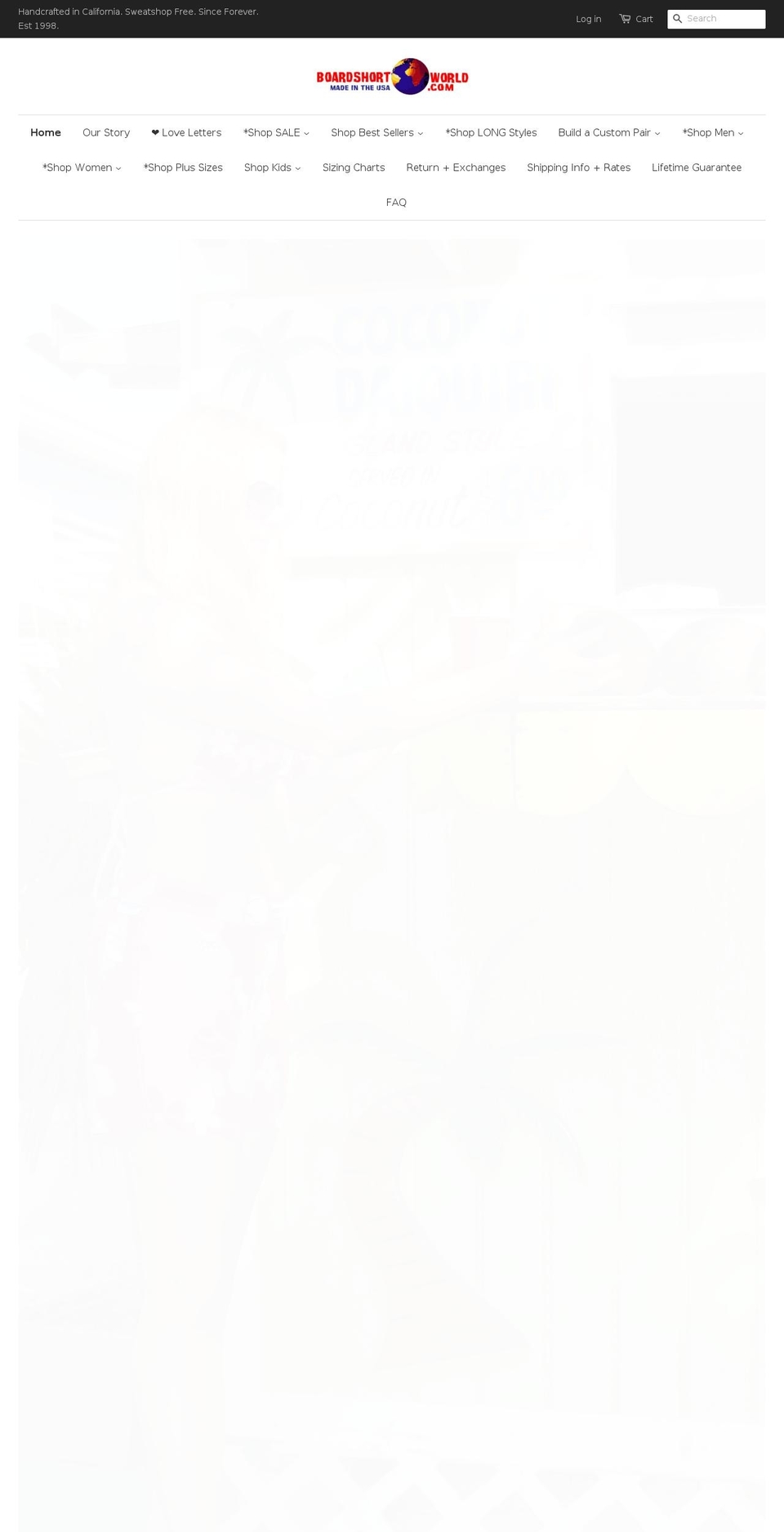 boardshortsworld.com shopify website screenshot