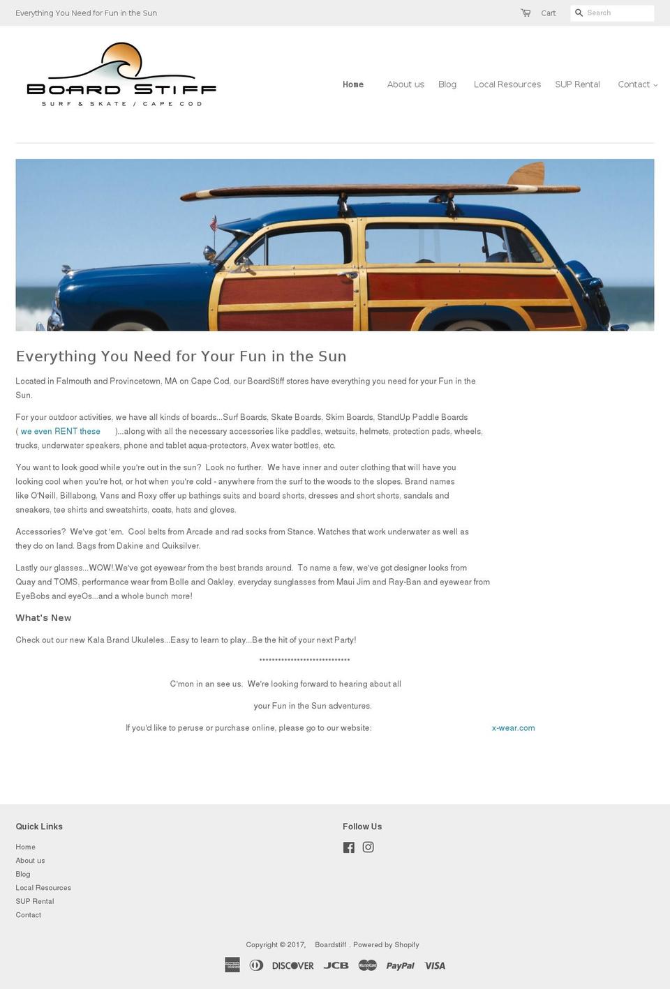 boardstiffprovincetown.com shopify website screenshot