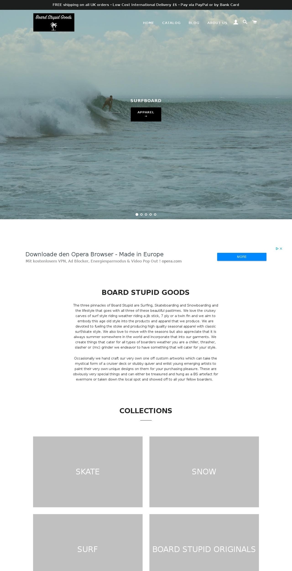 boardstupidgoods.com shopify website screenshot