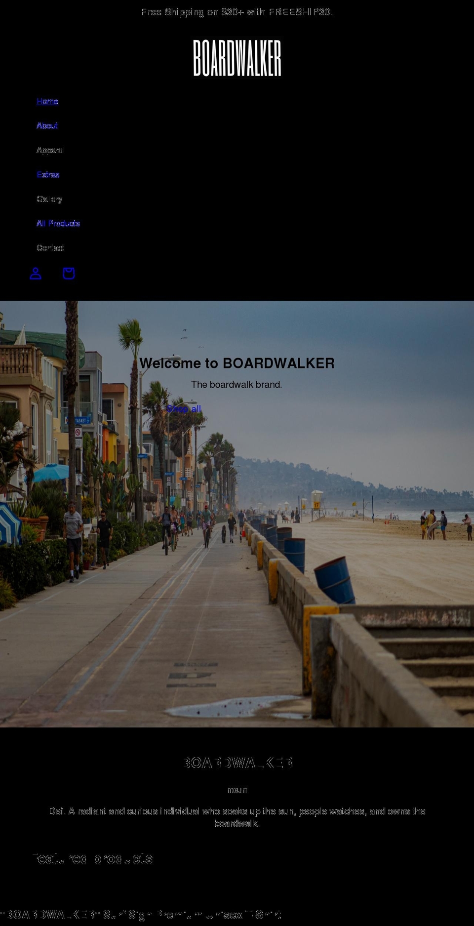 boardwalker.com shopify website screenshot