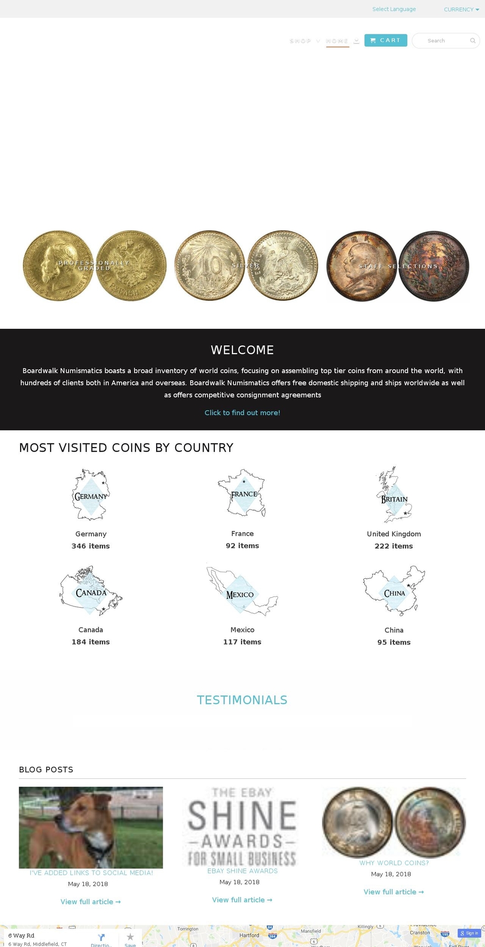 WIP Shopify theme site example boardwalknumismatics.com