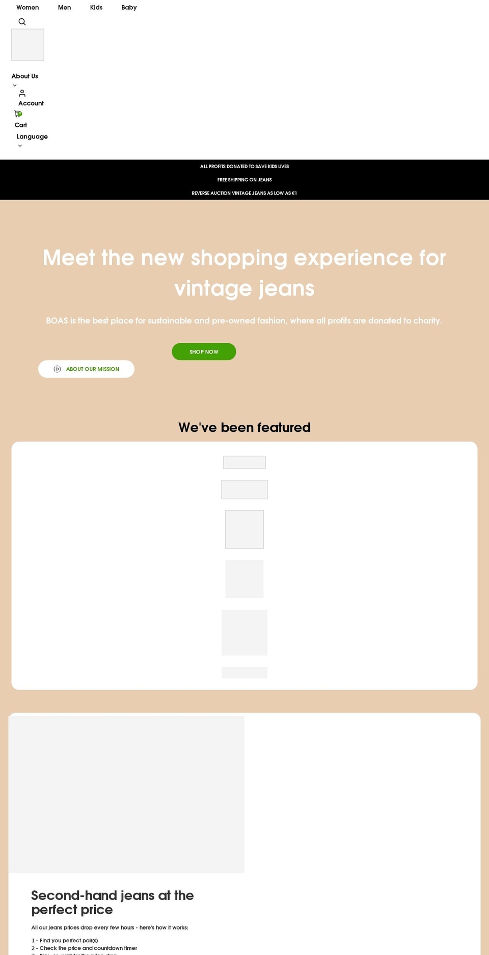 boas.co shopify website screenshot