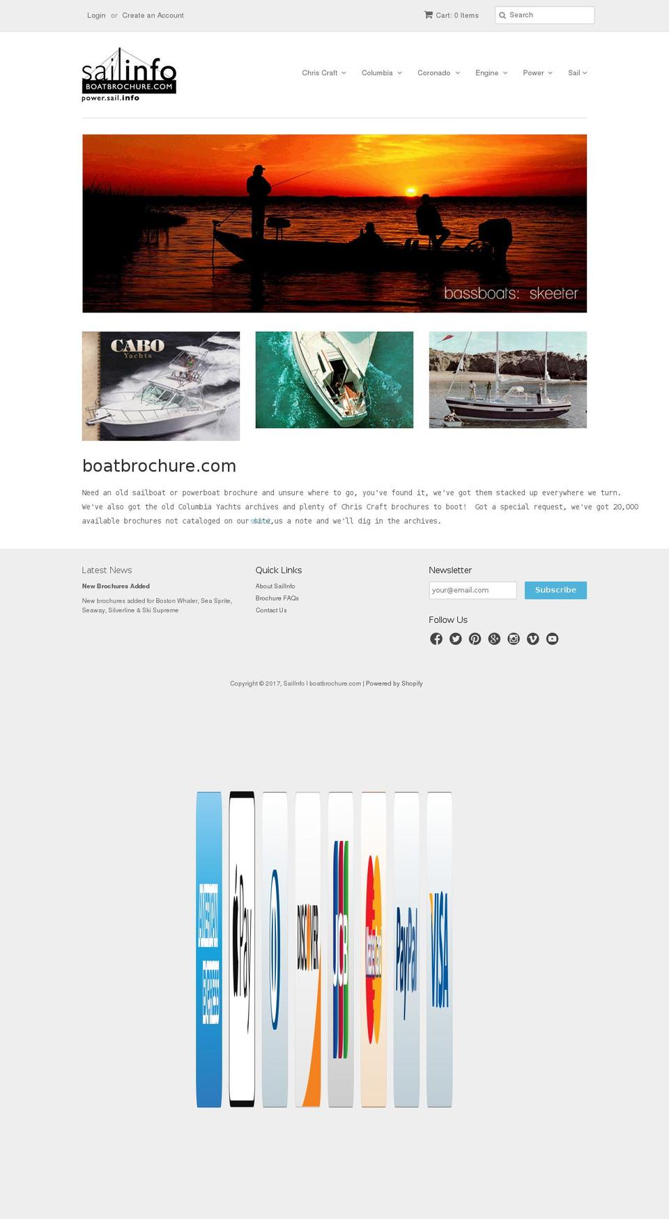 boatbrochure.com shopify website screenshot