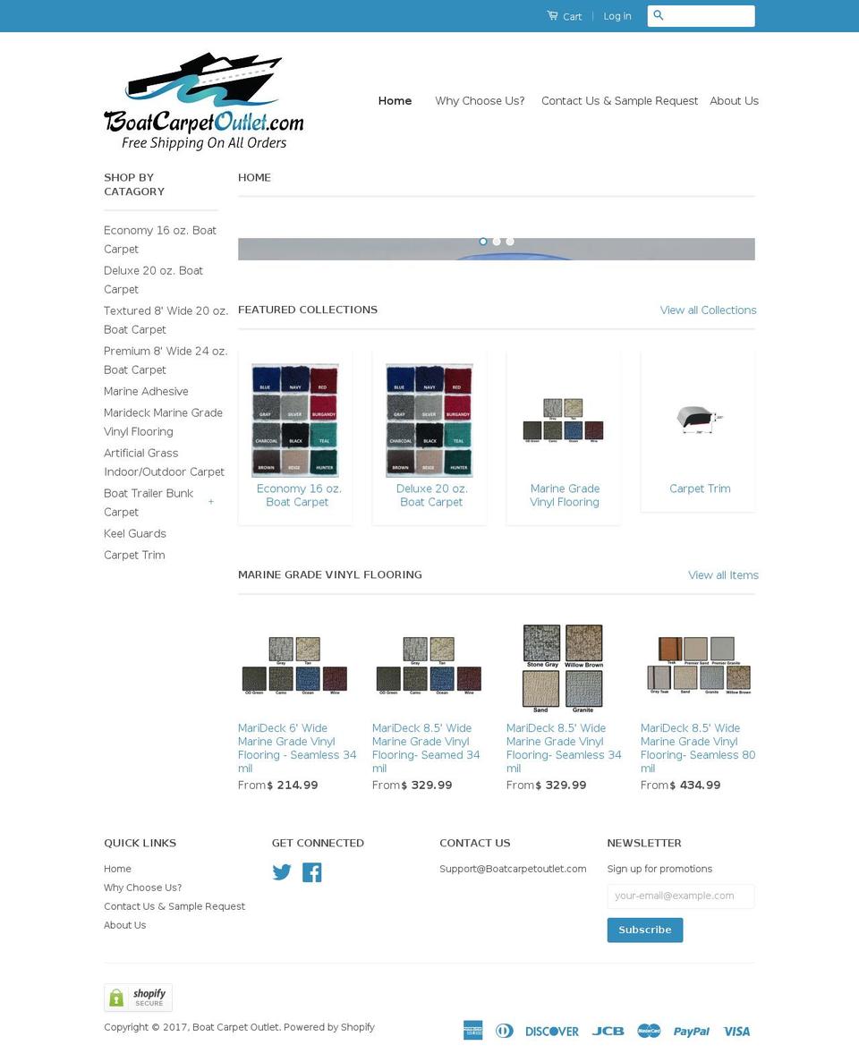 boatcarpetoutlet.com shopify website screenshot