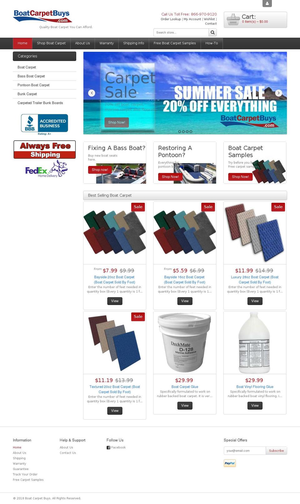 NEW BCB Shopify theme site example boatcarpetstore.net