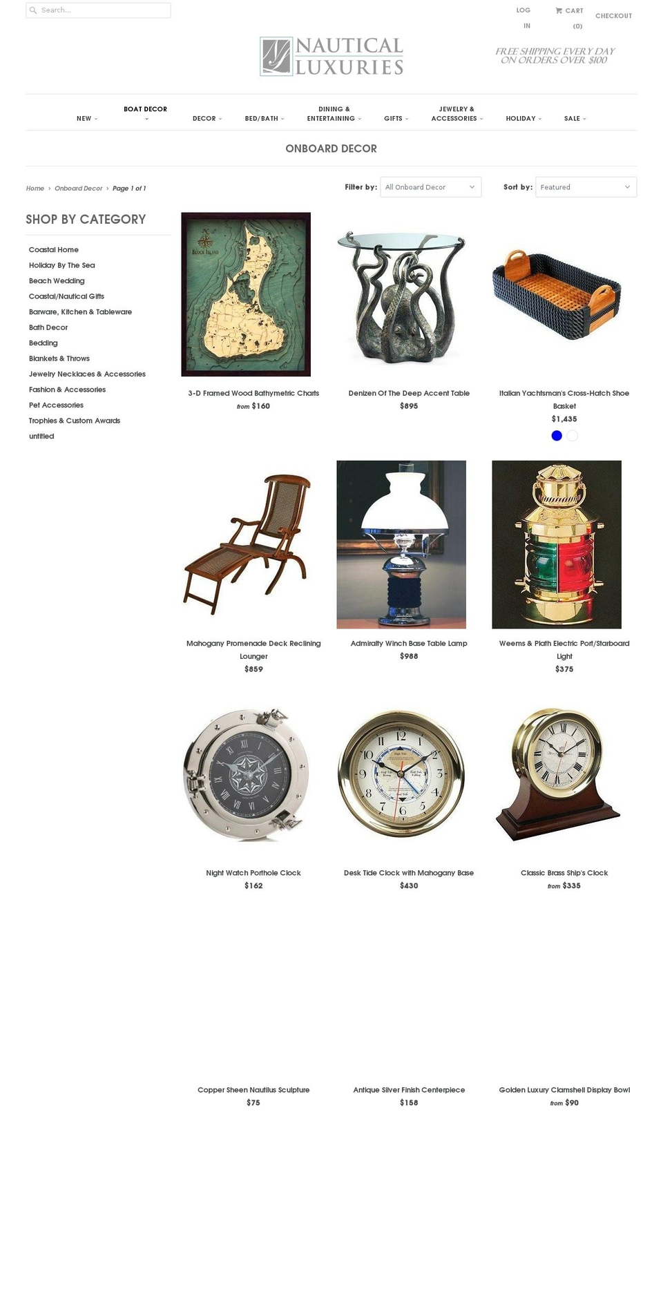 NAUTICAL LUXURIES Shopify theme site example boatdecorstore.com