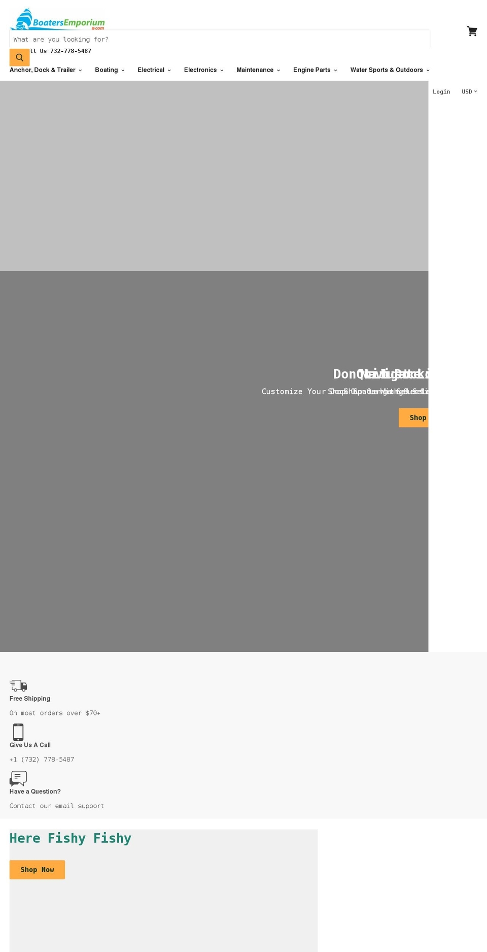 boatersemporium.com shopify website screenshot