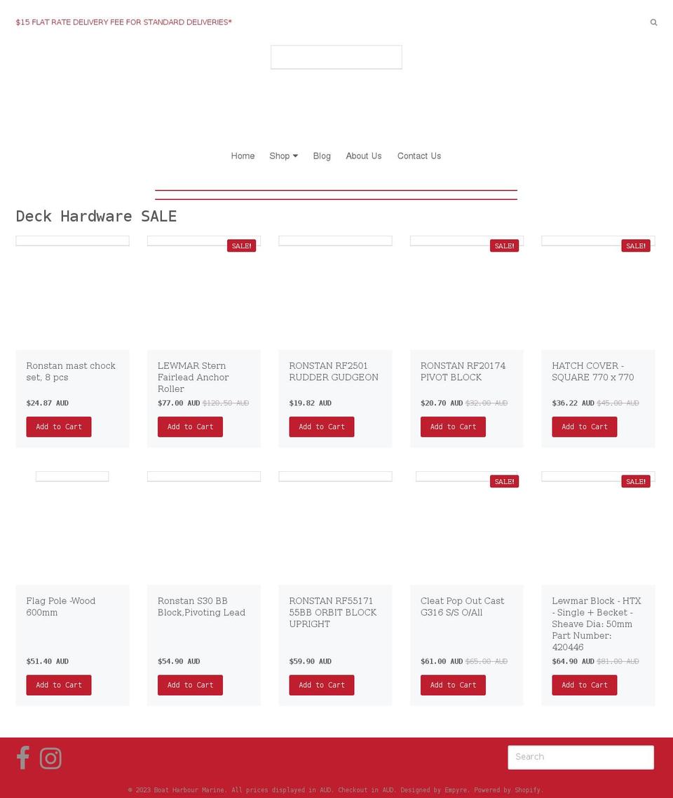 boatharbourmarine.com.au shopify website screenshot