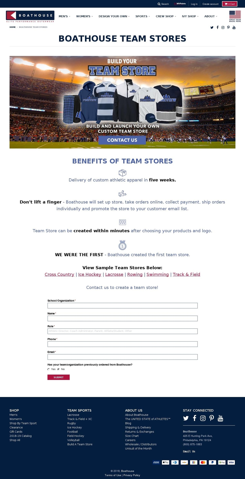 boathouseteamstores.com — Shopify storefront screenshot