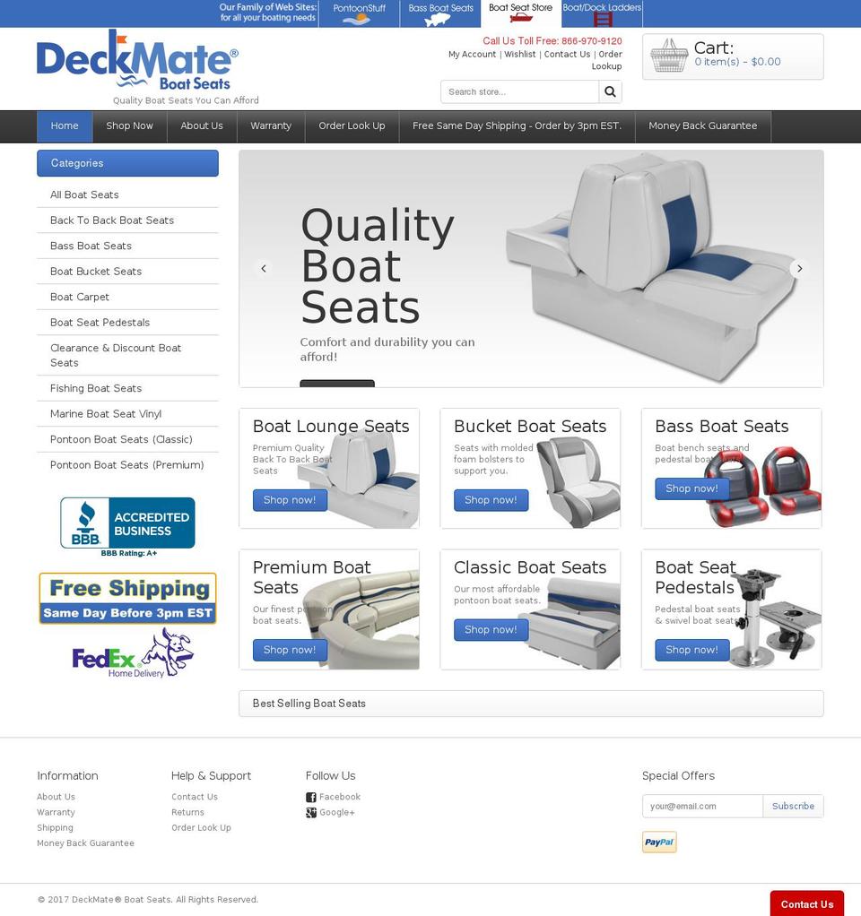 boatingseats.com shopify website screenshot