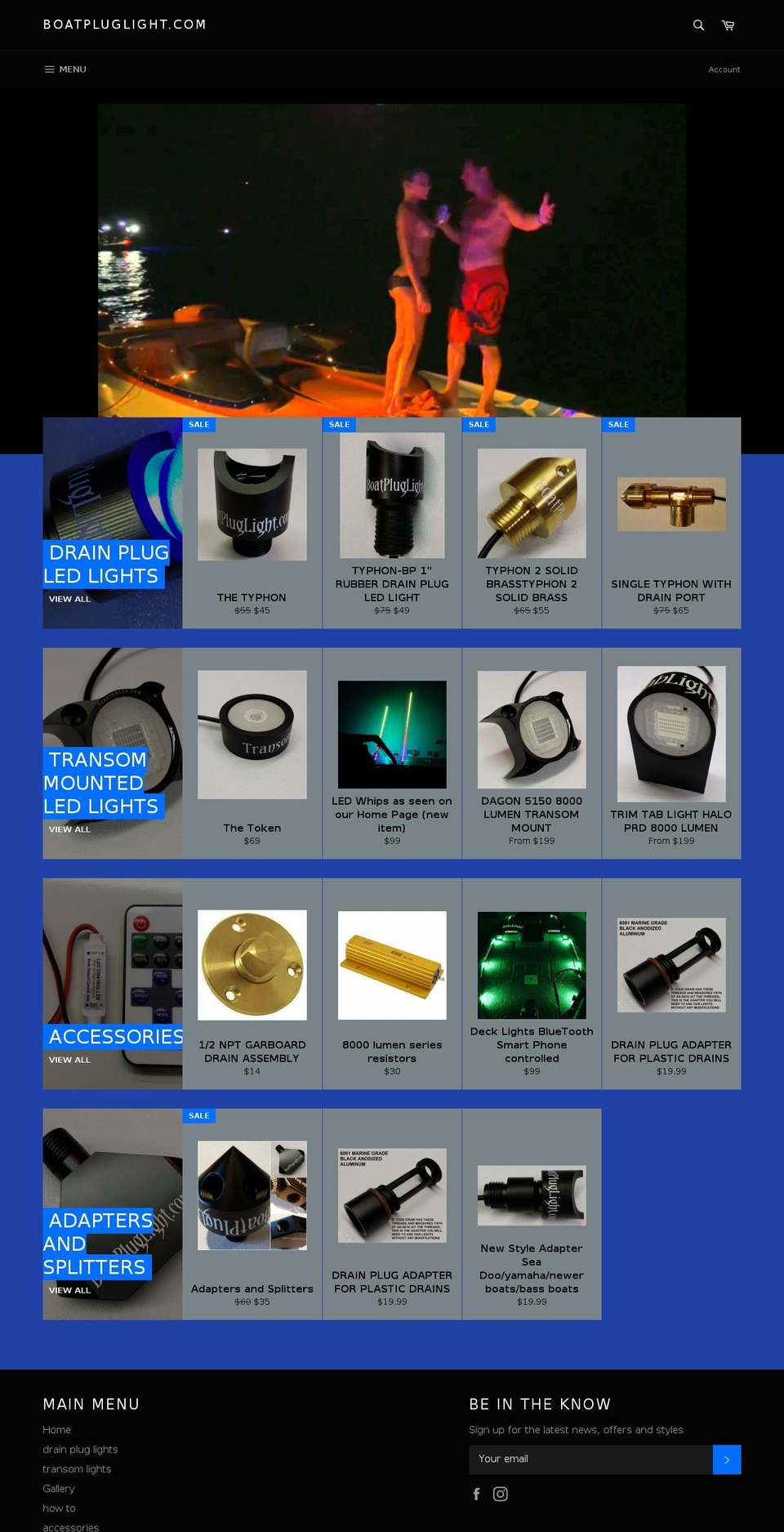 boatpluglight.com shopify website screenshot