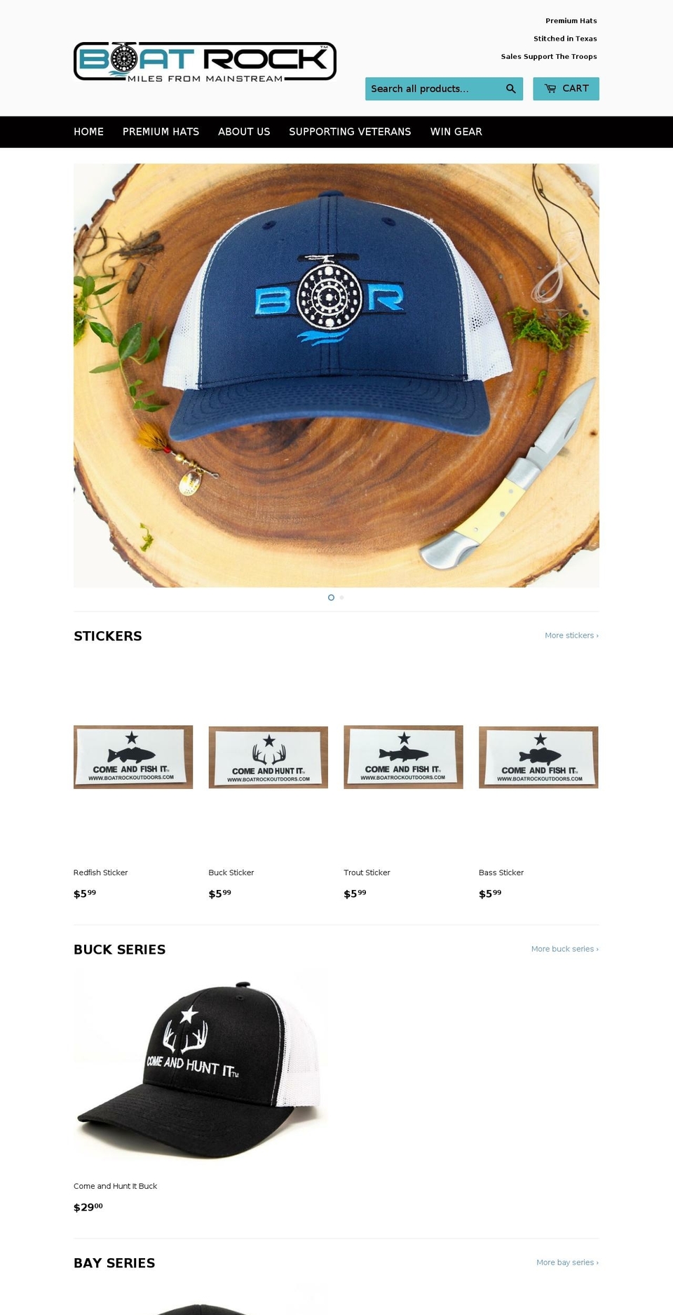 boatrockoutdoors.com — Shopify storefront screenshot