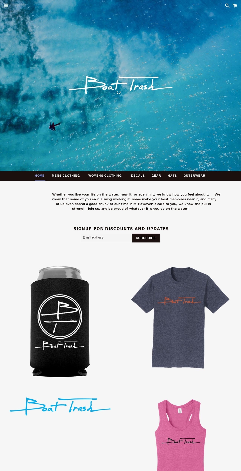 boattrash.com shopify website screenshot