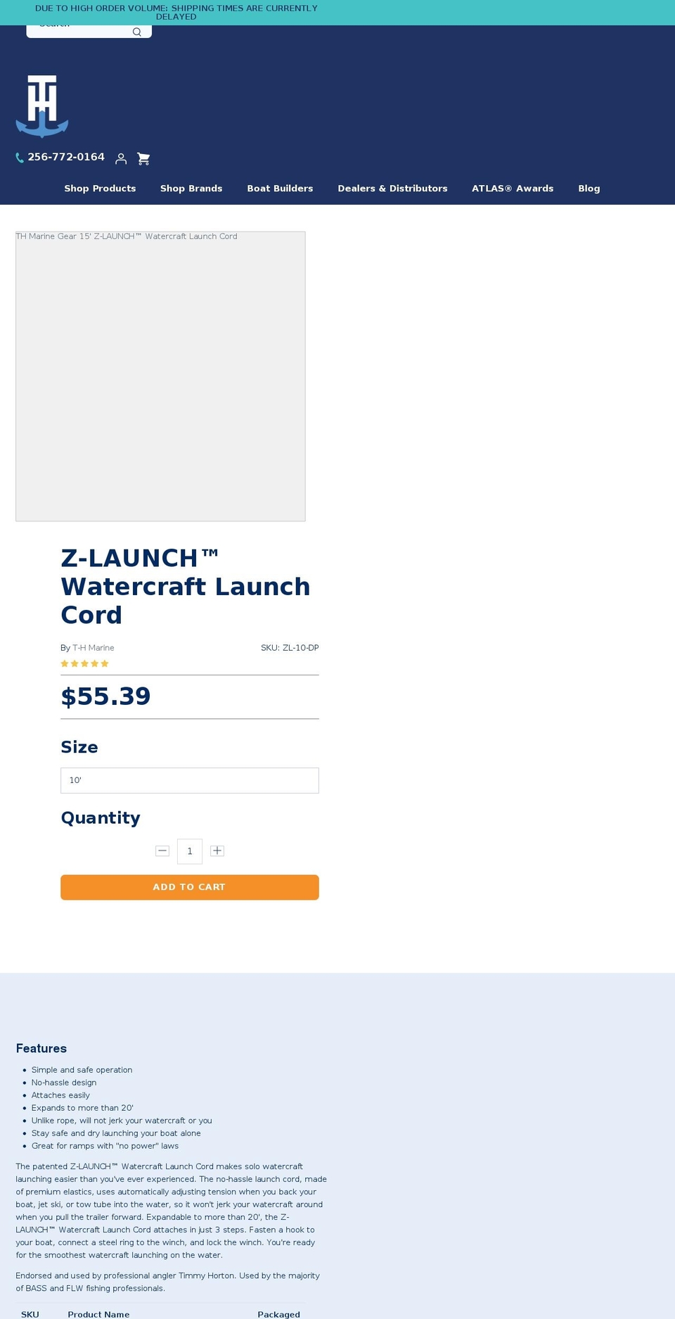 boatzlaunch.com — Shopify storefront screenshot