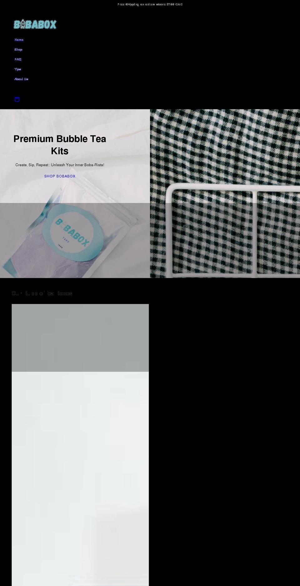 bobabox.com shopify website screenshot