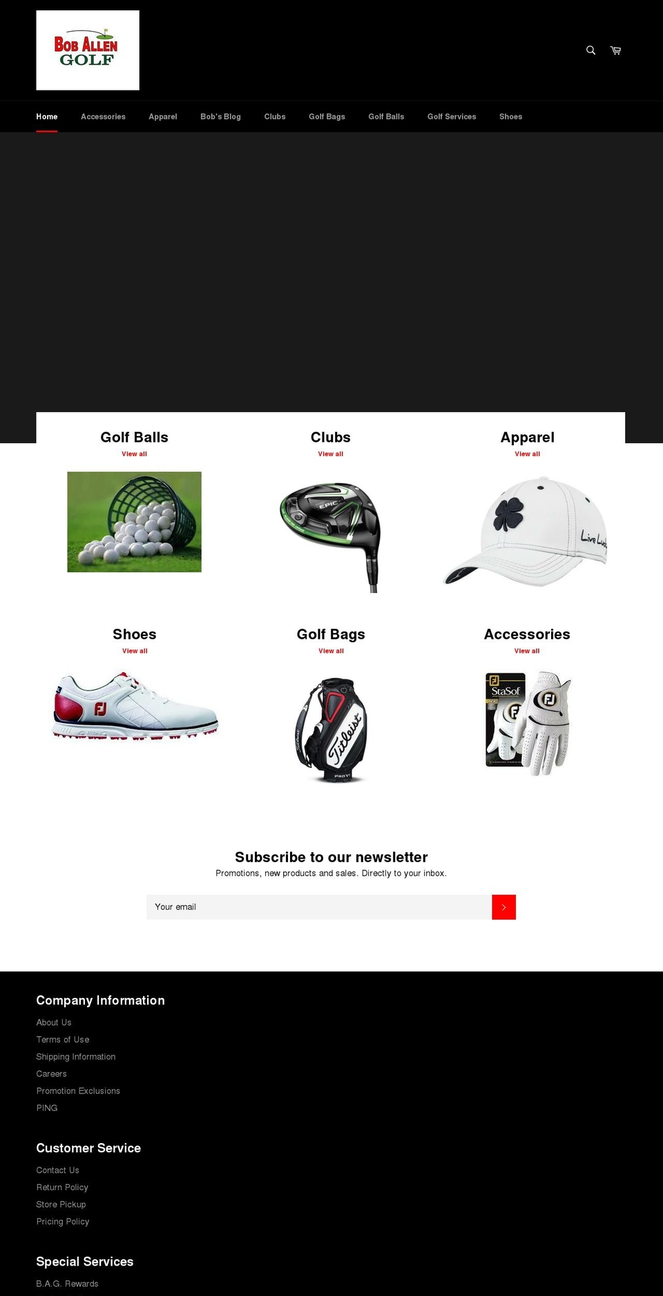 boballengolf.com shopify website screenshot