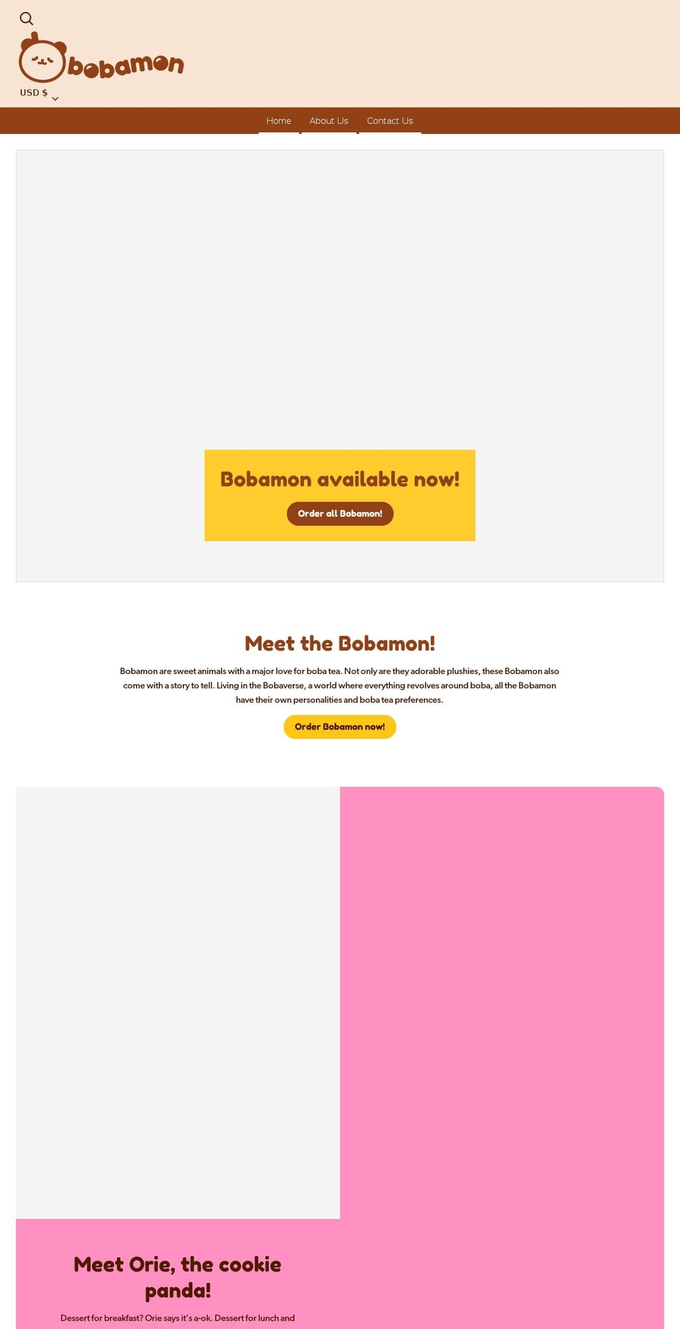 bobamon.com shopify website screenshot