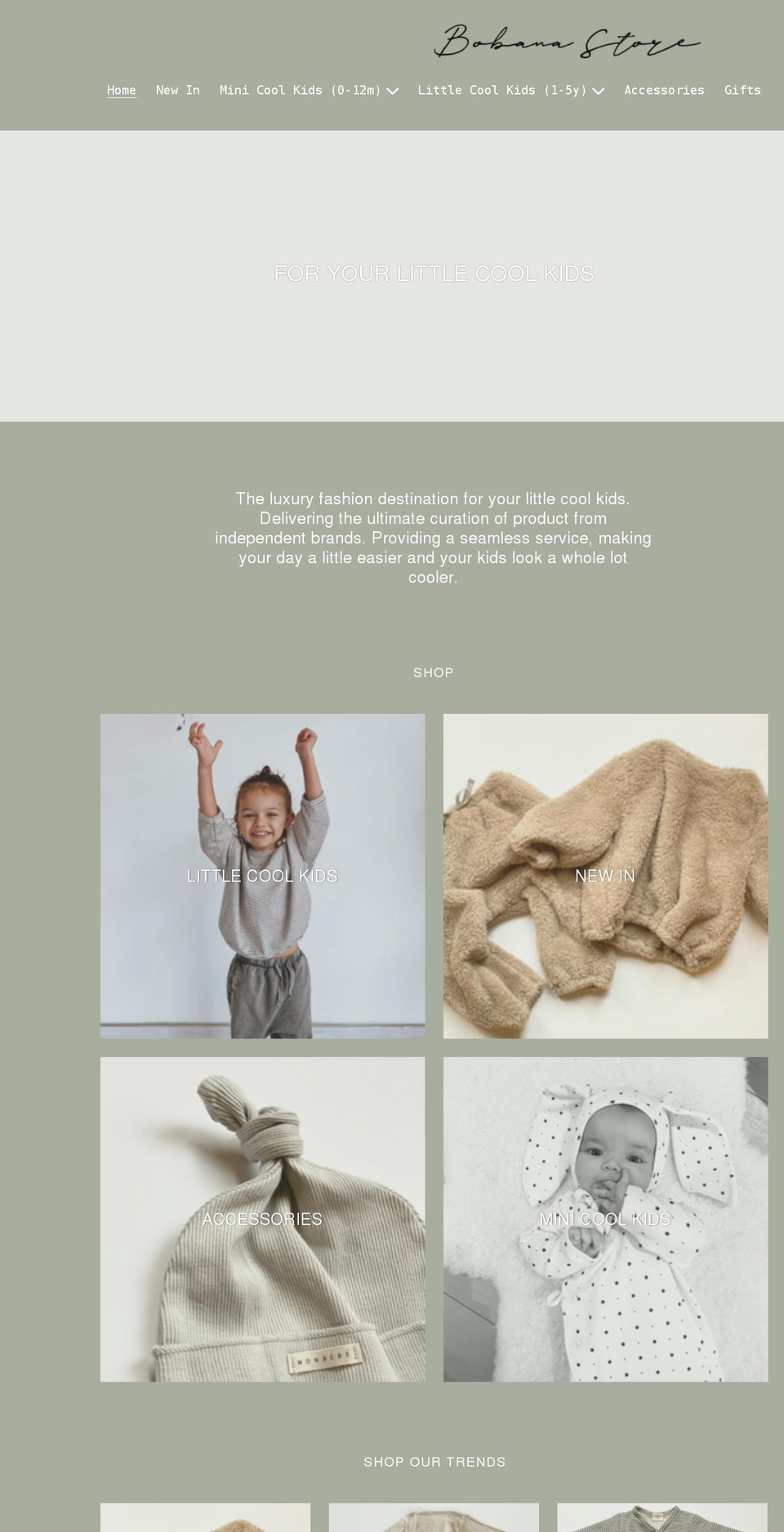 bobanastore.com shopify website screenshot