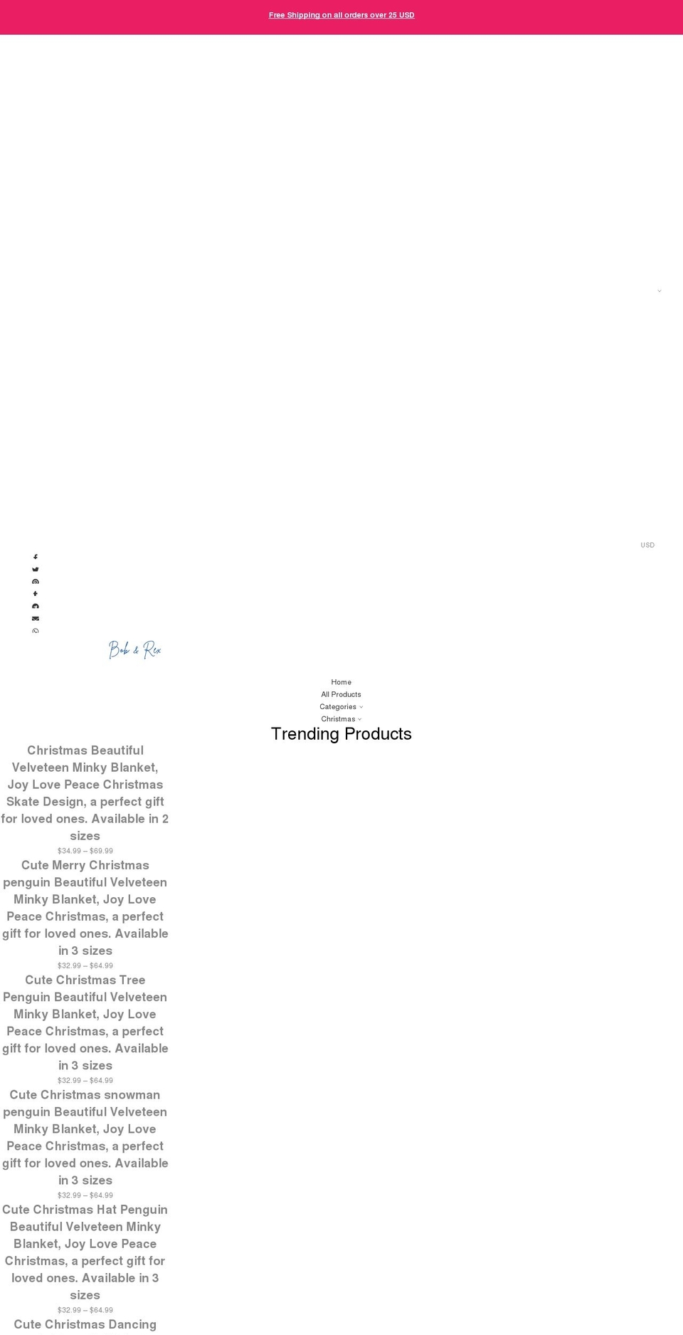 bobandrex.com shopify website screenshot