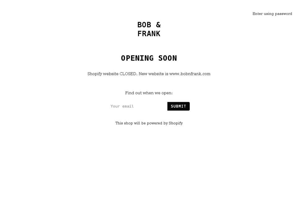 bobanfrank.com — Shopify storefront screenshot