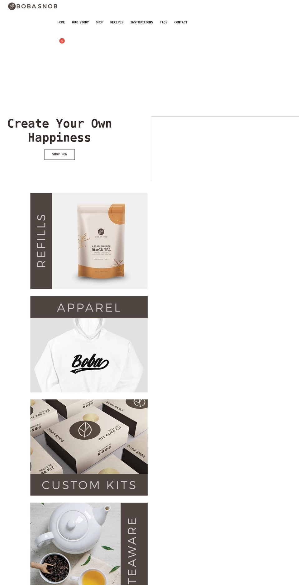 bobasnob.com shopify website screenshot