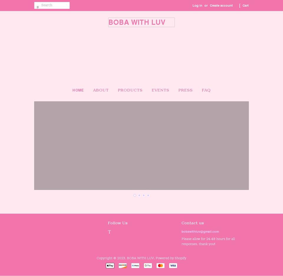 bobawithluv.com shopify website screenshot