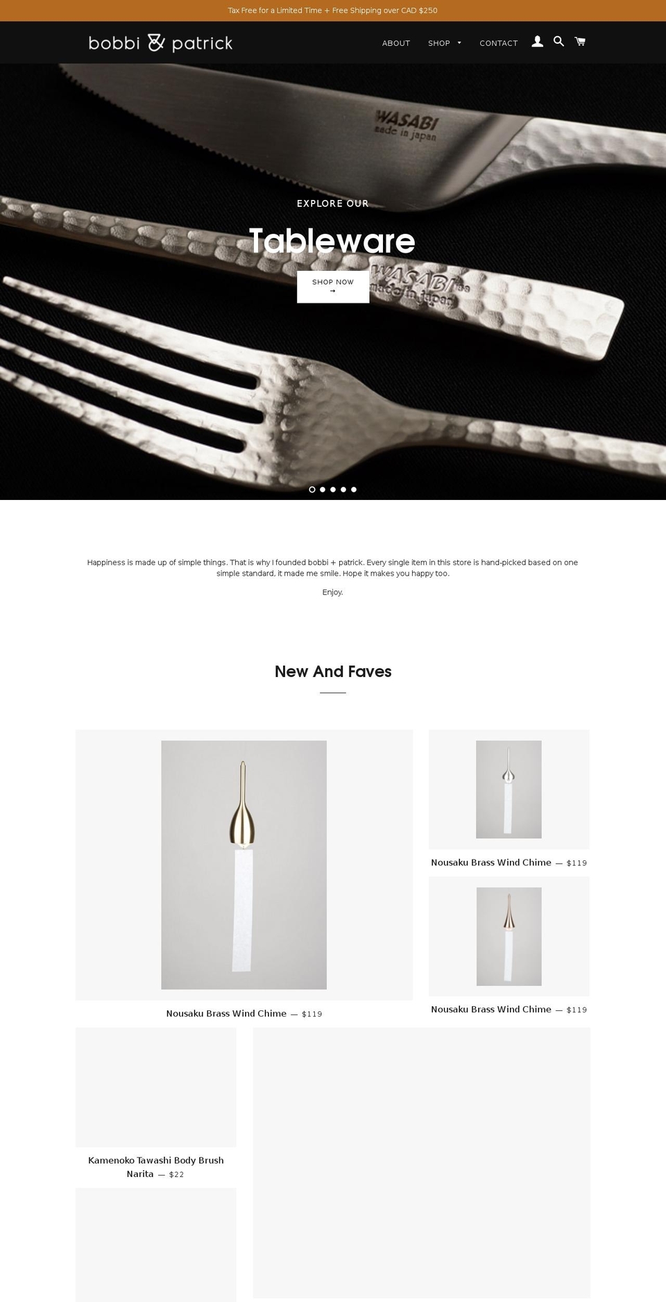 bobbiandpatrick.com — Shopify storefront screenshot