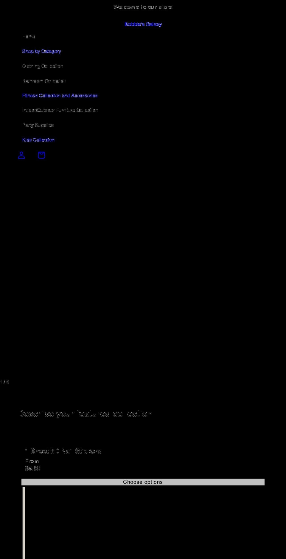 bobbiesgalaxy.com shopify website screenshot