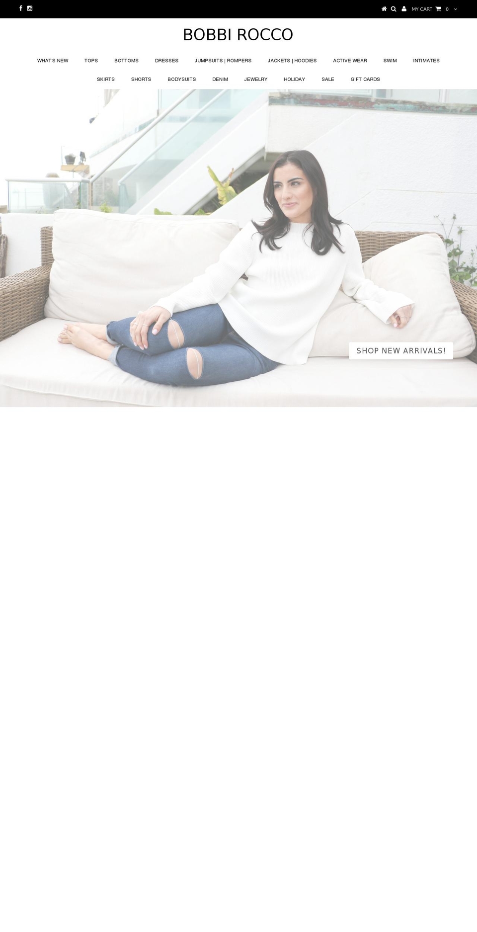 bobbirocco.com shopify website screenshot