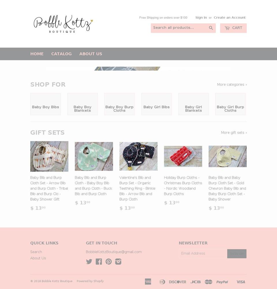bobblekottzboutique.com — Shopify storefront screenshot