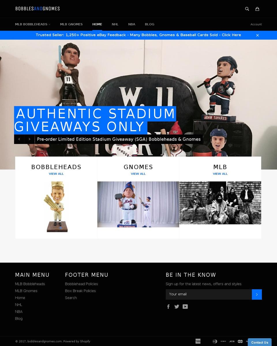 bobblesandgnomes.com shopify website screenshot