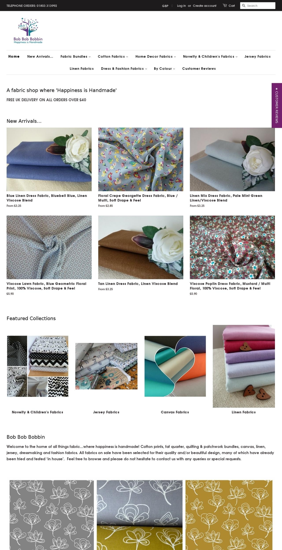 bobbobbobbin.com — Shopify storefront screenshot
