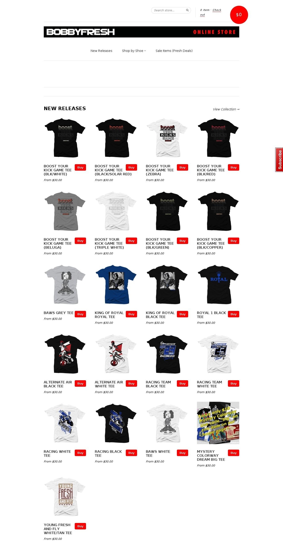 bobbyfresh.net shopify website screenshot