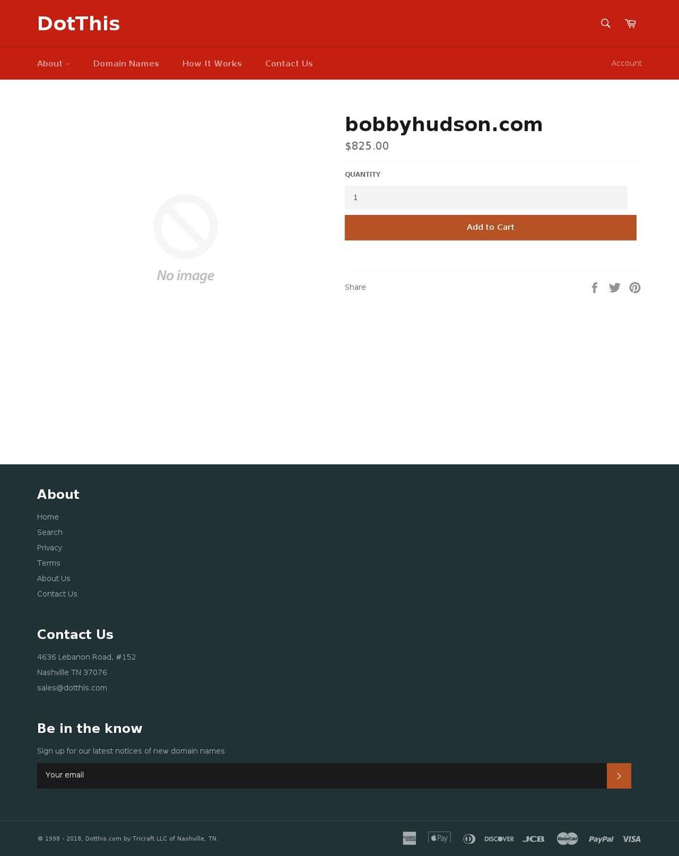 bobbyhudson.com — Shopify storefront screenshot