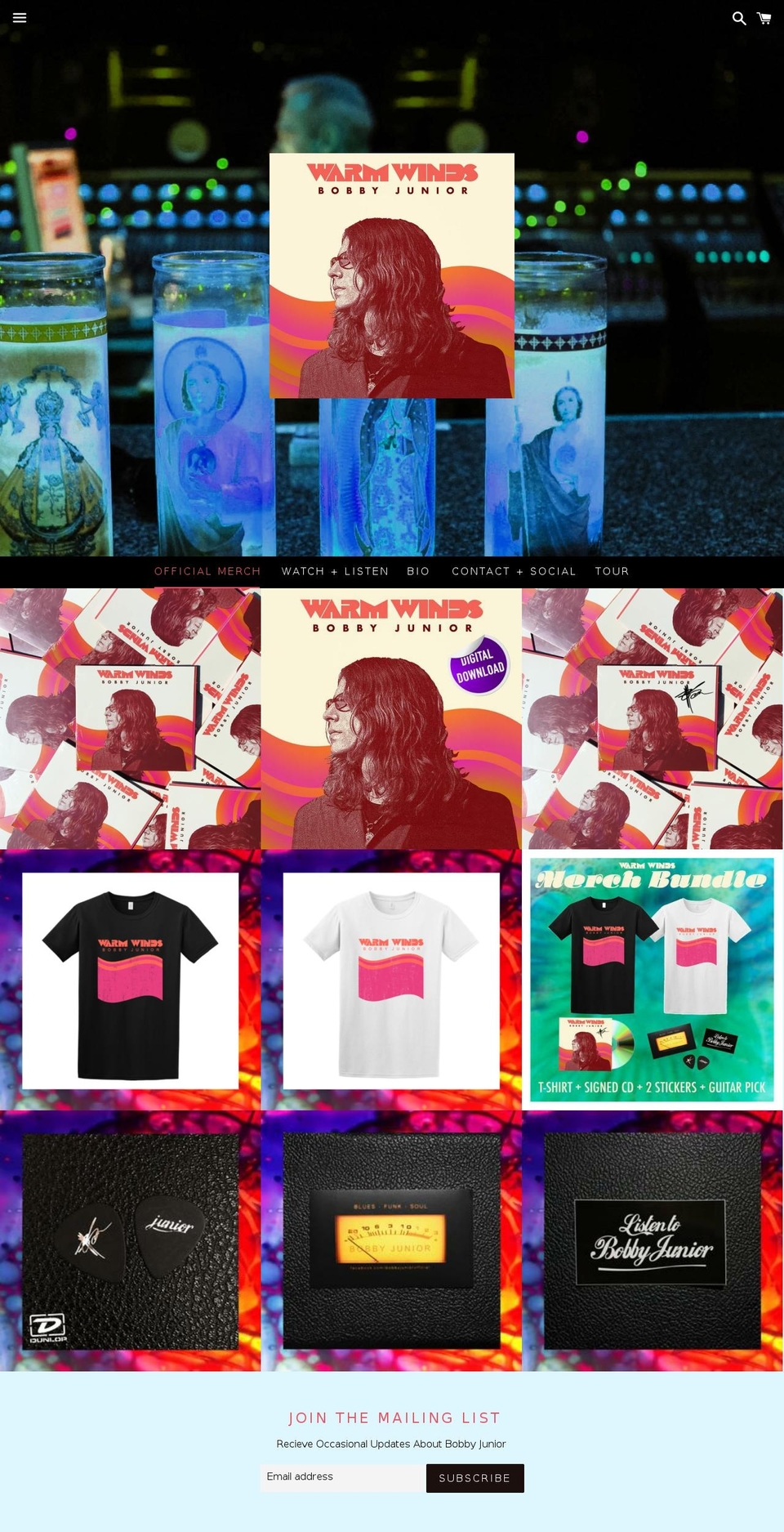 bobbyjuniorofficial.com — Shopify storefront screenshot