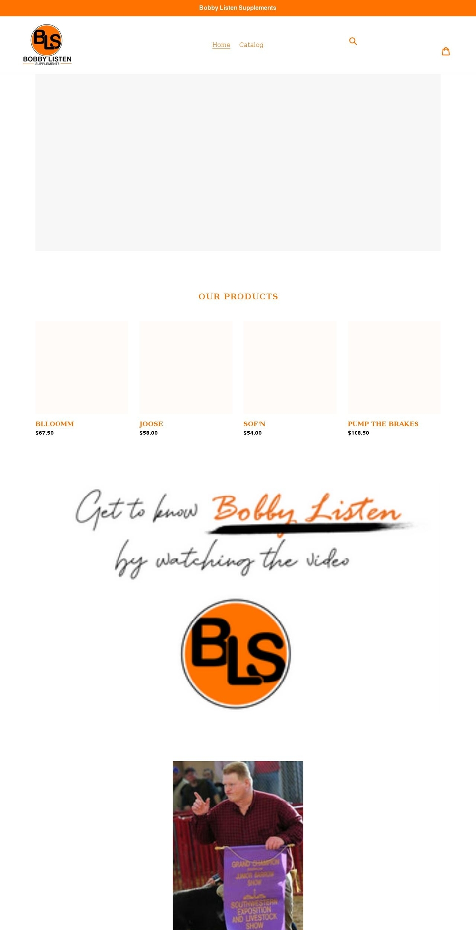 bobbylistensupplements.com shopify website screenshot
