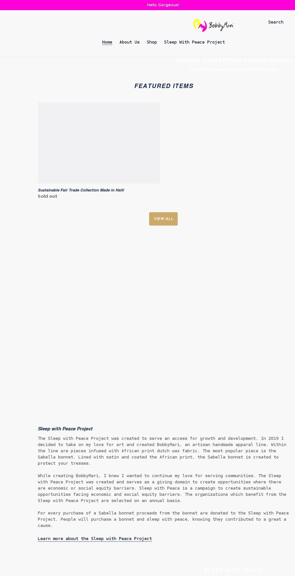 bobbymari.com shopify website screenshot